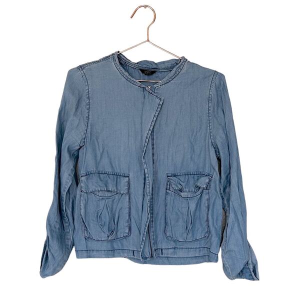 1250C Jean chambray Tencel lightweight jacket small - Picture 1 of 6